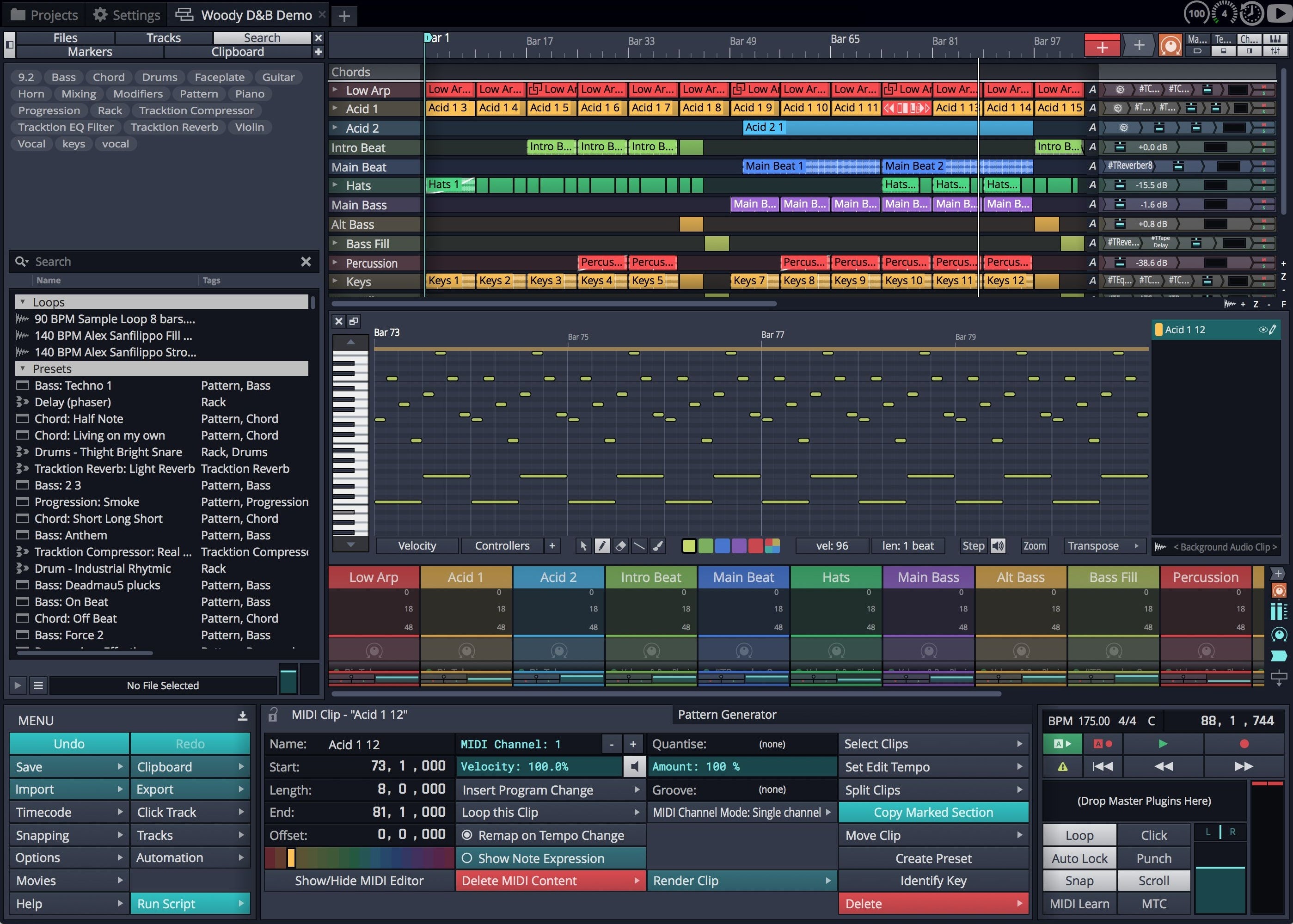 The Waveform DAW interface