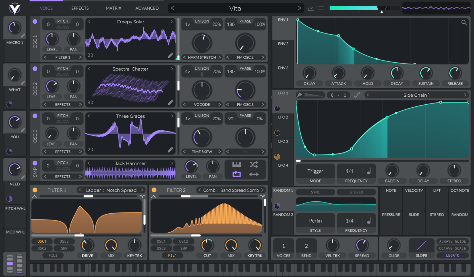 The Vital synthesizer interface